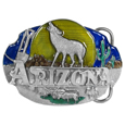 Arizona Howling Wolf Enameled Belt Buckle
